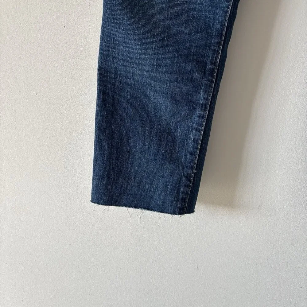 J. Crew Denim Slim Boyfriend Jeans Medium Wash Raw Hem Casual Women’s Size 27‎